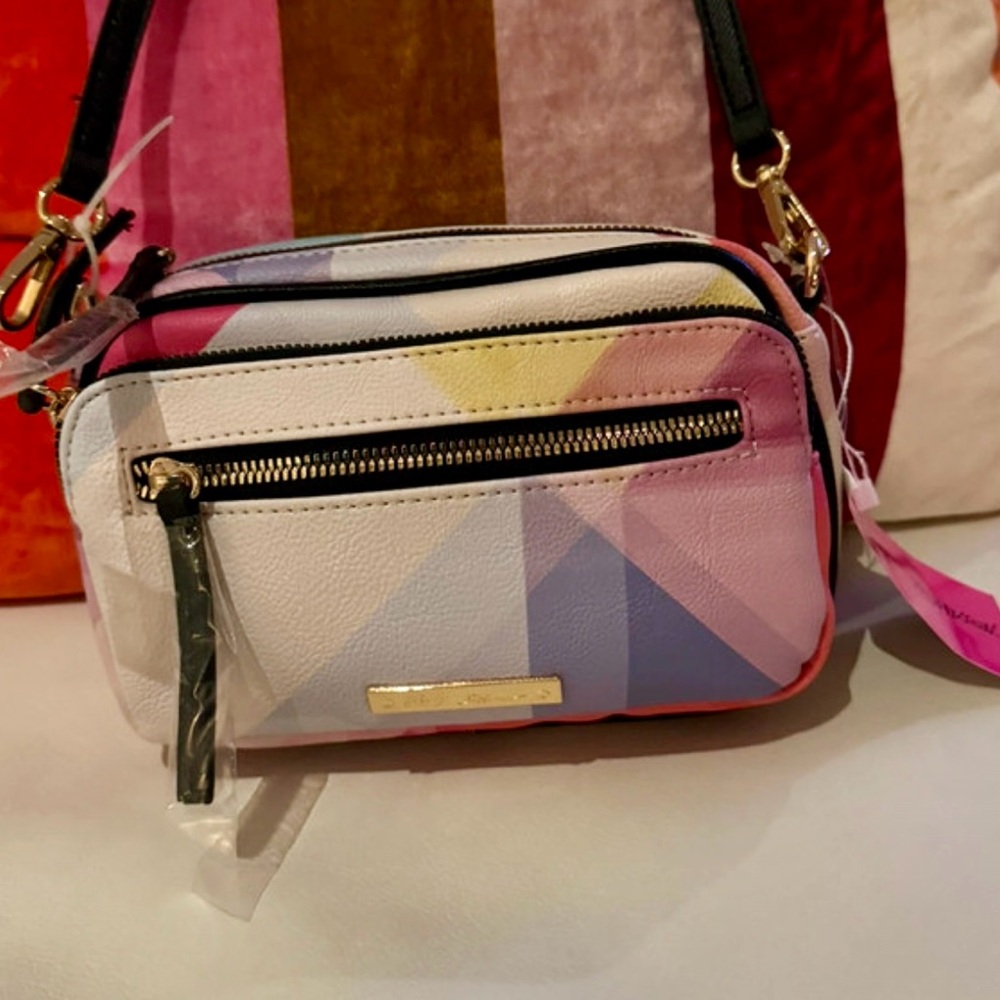 Betsey Johnson Pink Abstract Multi Colored Crossbody NWT